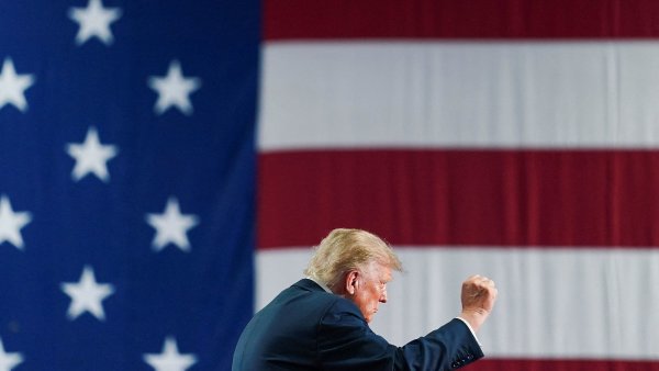 US President Trump attends a campaign rally in Syracuse