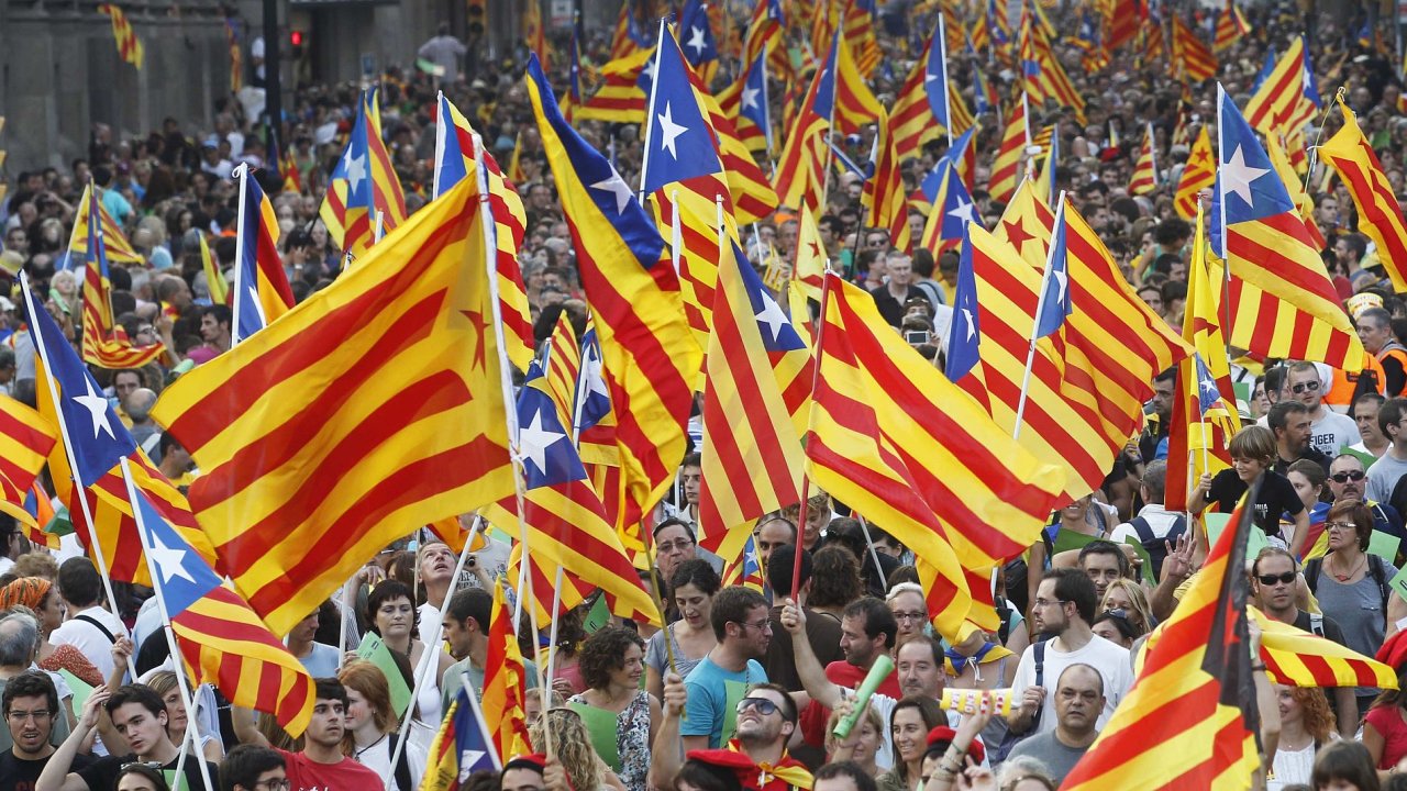 Pochod za nezvislost Katalnska v Barcelon