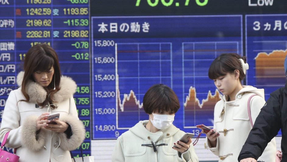 Japonsk burza pi pondlnm obchodovn prudce vzrostla - Ilustran foto.