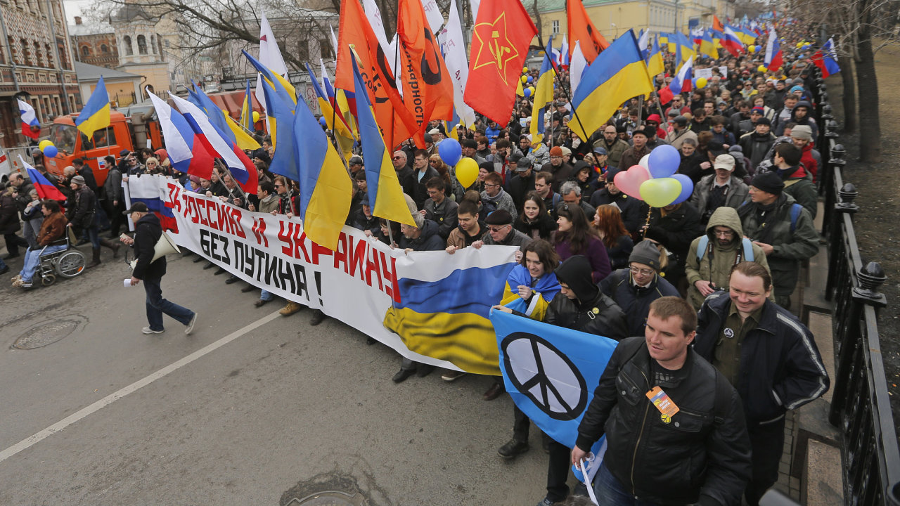 Rusko, Moskva, protest, Ukrajina, 2014
