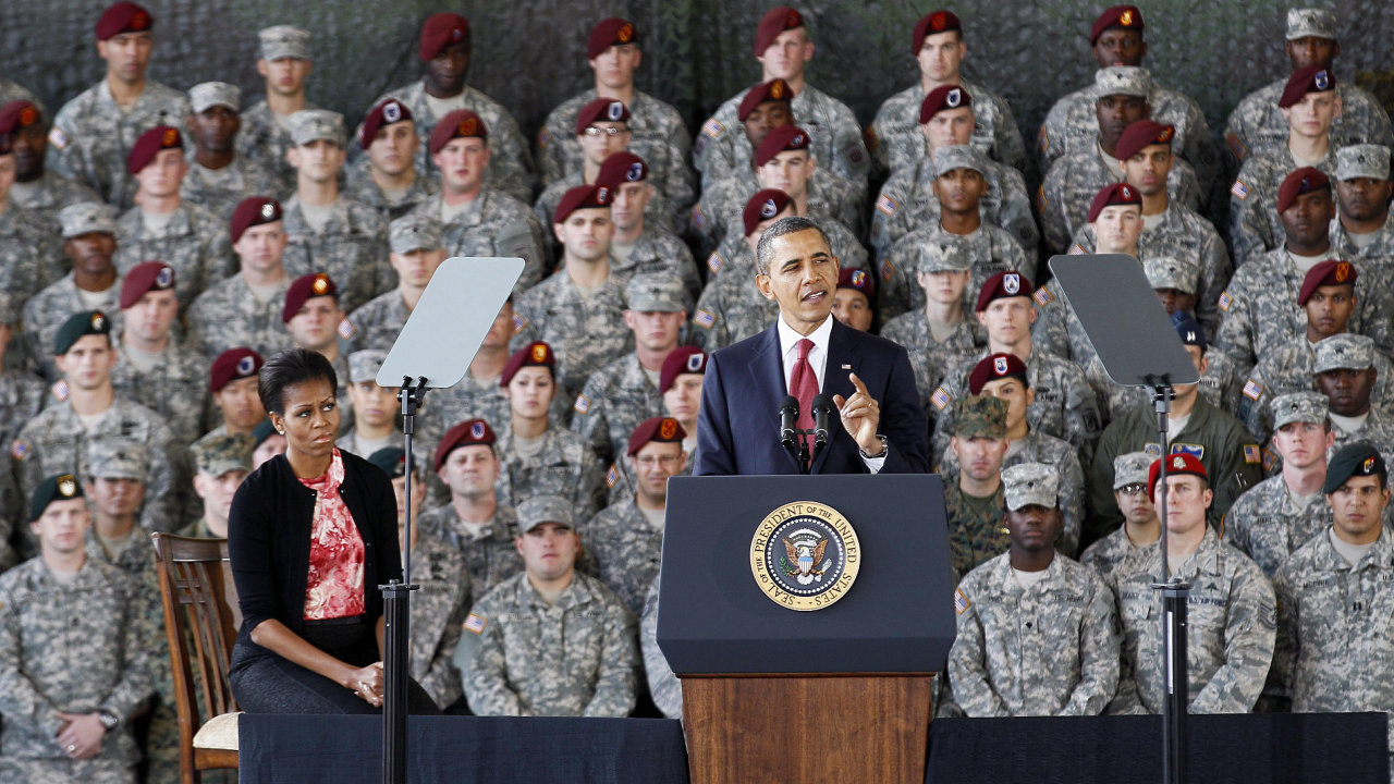 Obama pi projevu k americkm vojkm