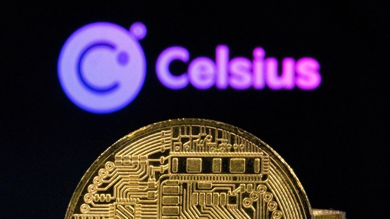 FILE PHOTO: Celsius Network logo and representations of cryptocurrencies are seen in this illustration taken