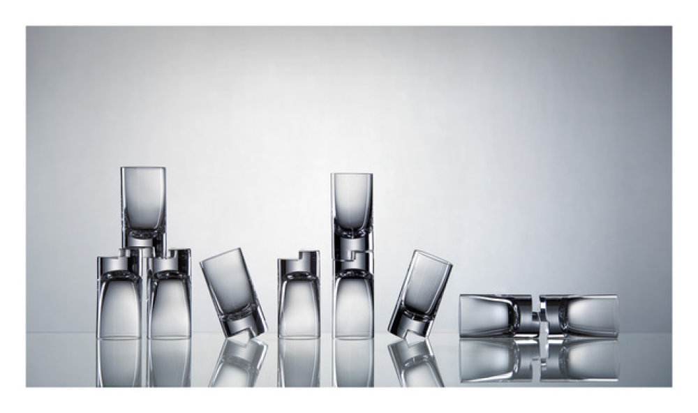 GRADUS Set sklenic na whisky vytvořený pro předsednictví České republiky Evropské unii, broušené křišťálové sklo, 2009