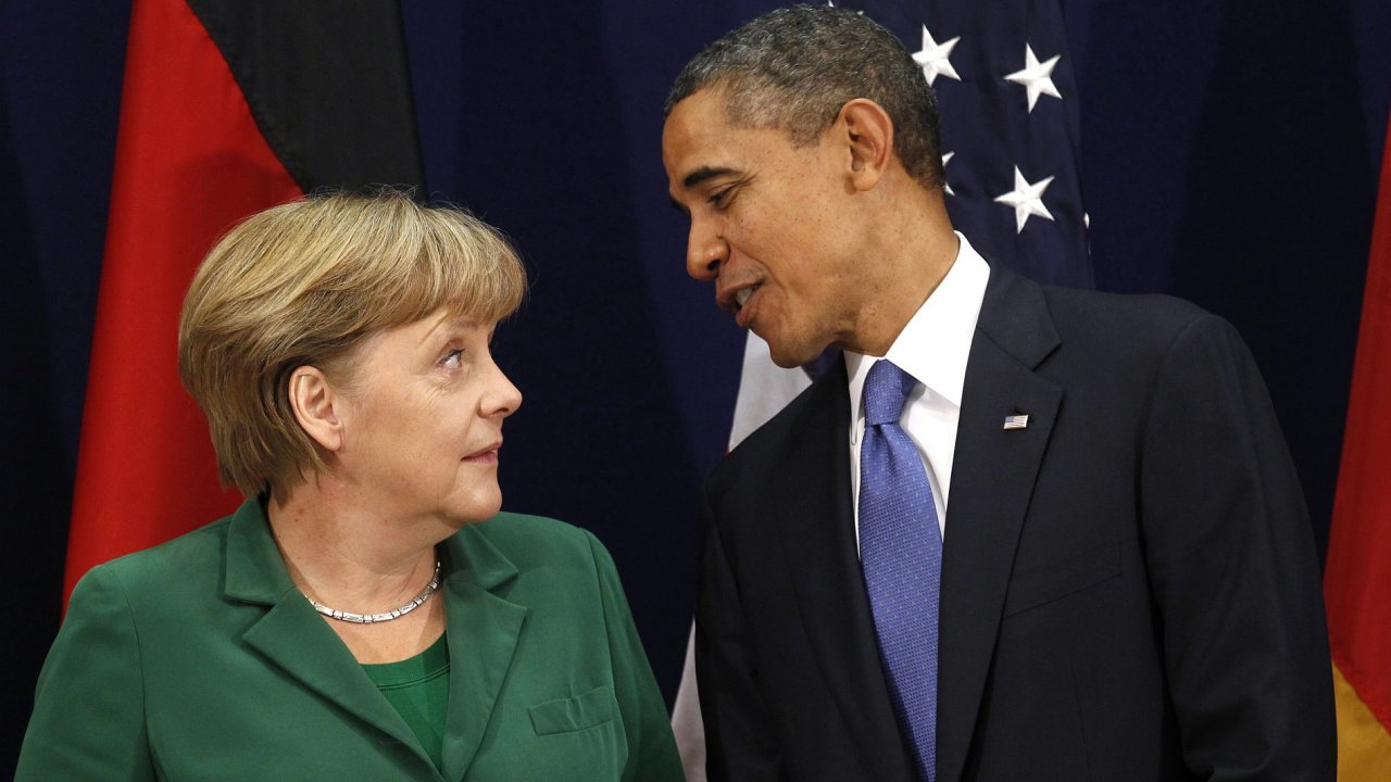 Nmeck kanclka Angela Merkelov a americk prezident Barack Obama