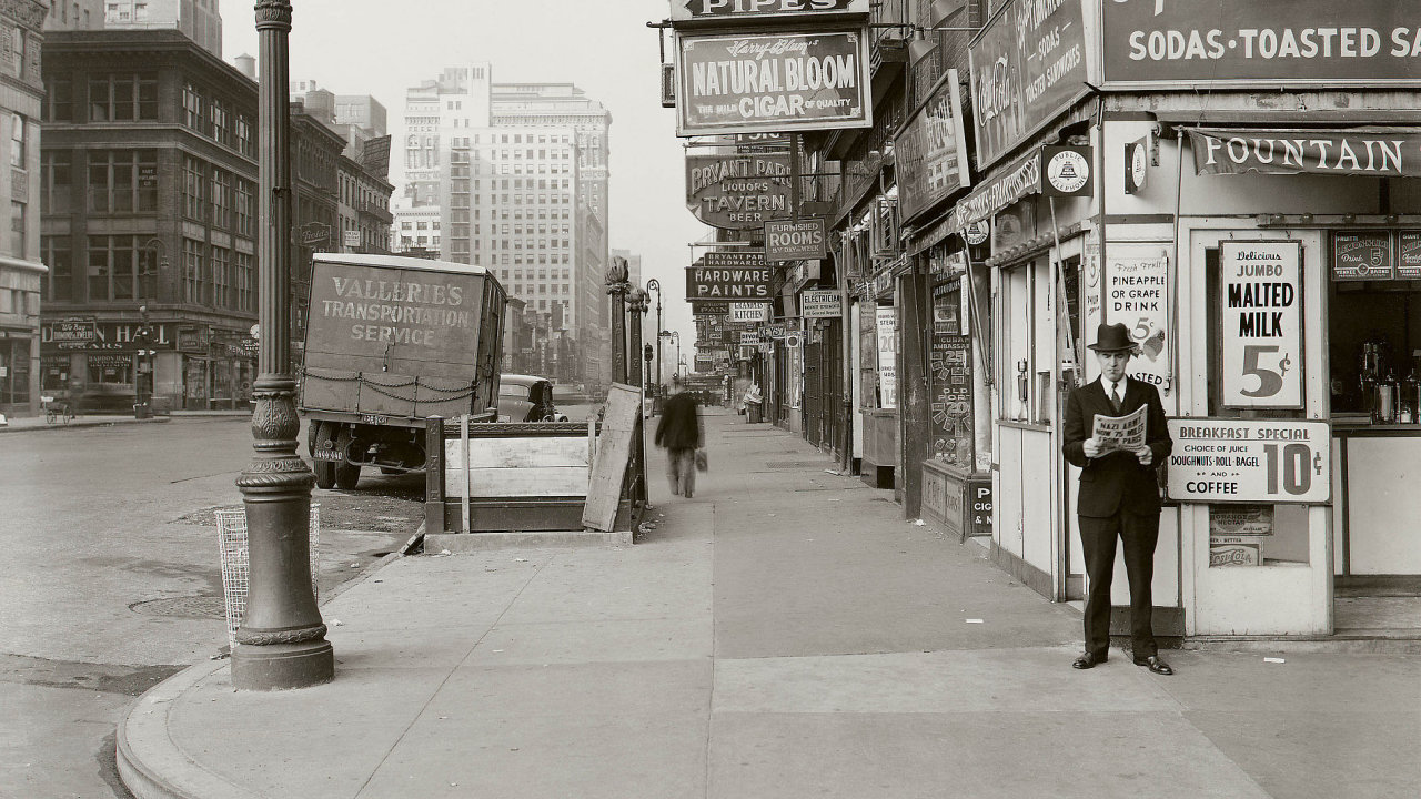 New York - na rohu 6th Ave a 40th St (18. kvten 1940)